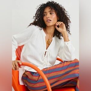 Rails gauzy front tie blouse